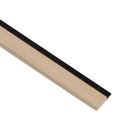 I-Wood afslutningsliste til akustikpanel, hvid olieret, sort filt og lys kerne, egefiner, 16 x 42 mm