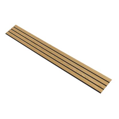 I-Wood Medio+ 4-lamel akustikpanel, klar olieret, sort filt og lys kerne, egefiner, 16 x 300 mm