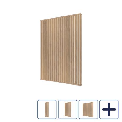 I-Wood DivideWall rumdeler med top- & bundprofil og lameller, hvid olieret, MDF med egefinér