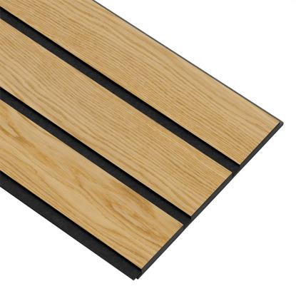 I-Wood Basic 3-lamel akustikpanel, klar olieret, sort filt og sort kerne, egefiner, 17 x 300 mm 