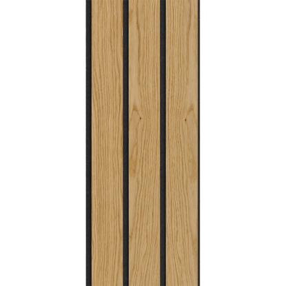 I-Wood Basic 3-lamel akustikpanel, klar olieret, sort filt og sort kerne, egefiner, 17 x 300 mm 