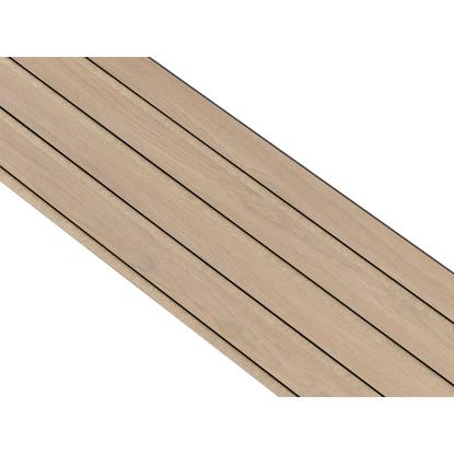 I-Wood Basic 4-lamel akustikpanel, ubehandlet natur, beige filt og sort kerne, egefiner, 17 x 300 mm 