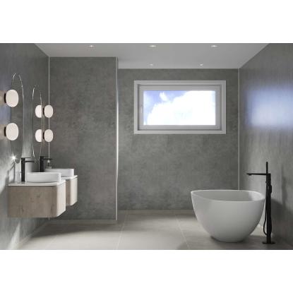 Fibo Basic vådrumspanel uden fugefræsning, 10 x 600 x 2400 mm, meton grey silk