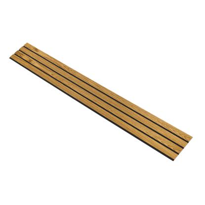I-Wood Medio+ 4-lamel akustikpanel, brun olieret, sort filt og lys kerne, egefiner, 16 x 300 mm