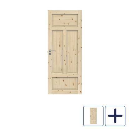 Swedoor Clever-line Tradition 04N massiv fyldningsdør, ubehandlet fyr - 204 cm høj