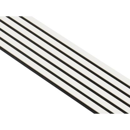 I-Wood Medio+ Original akustikpanel, hvidmalet, sort filt og lys kerne, folie, 16 x 300 mm