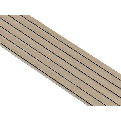 I-Wood Basic Original akustikpanel, hvid olieret, beige filt og sort kerne, egefiner, 17 x 300 mm 