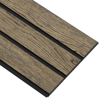 I-Wood Basic 3-lamel akustikpanel, sort olieret, sort filt og sort kerne, egefiner, 17 x 300 mm 