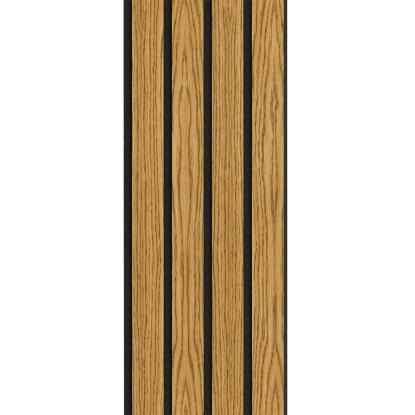 I-Wood Medio+ 4-lamel akustikpanel, brun olieret, sort filt og sort kerne, egefiner, 17 x 300 mm