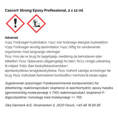 Casco Strong Epoxy Professional, resin + hærder komponent - 2 x 12 ml