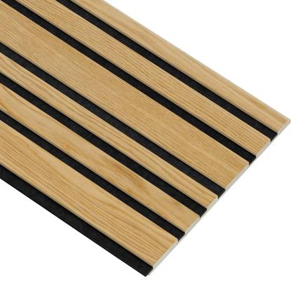 I-Wood Basic Mixed akustikpanel, klar olieret, sort filt og lys kerne, egefiner, 16 x 300 mm 