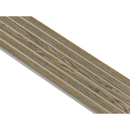 I-Wood Medio+ Original akustikpanel, mørkebrun olieret, grå filt og lys kerne, egefiner, 16 x 300 mm