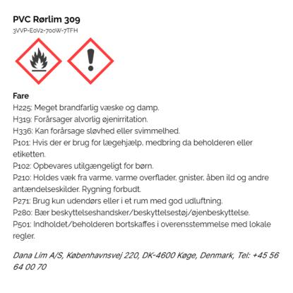 Dana Lim PVC rørlim 309 - 150 ml