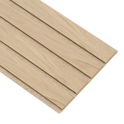I-Wood Medio+ 4-lamel akustikpanel, hvid olieret, beige filt og lys kerne, egefiner, 16 x 300 mm