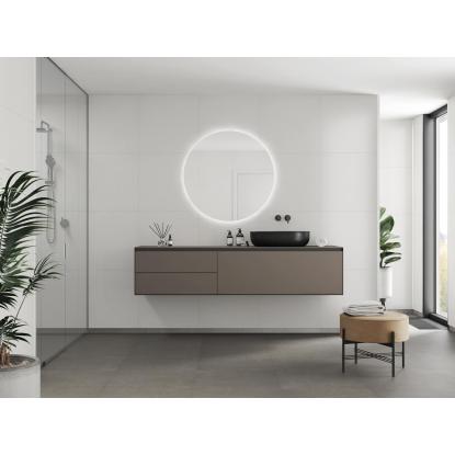 Fibo Cement vådrumspanel med 60 x 60 cm fliselook, 10 x 600 x 2400 mm, terrazzo light silk