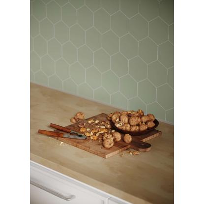 Fibo Kitchen Board vægplade med hexagon fliselook, 10 x 600 x 580 mm, olivegreen - 2 stk.
