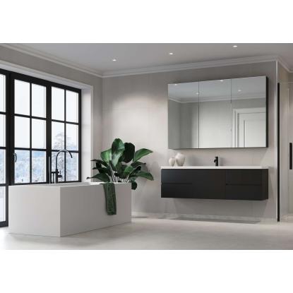 Fibo Cement vådrumspanel med 60 x 60 cm fliselook, 10 x 600 x 2400 mm, grey cement silk