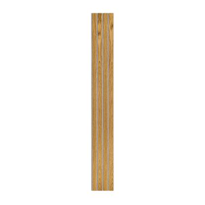 I-Wood Medio+ 4-lamel akustikpanel, brun olieret, grå filt og lys kerne, egefiner, 16 x 300 mm