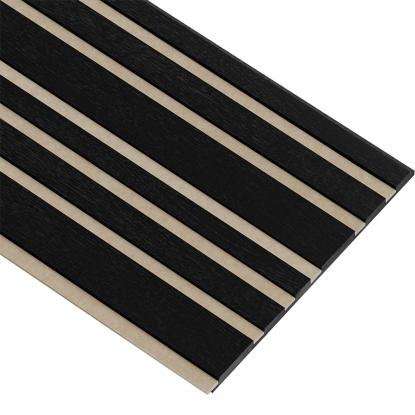 I-Wood Medio+ Mixed akustikpanel, sortmalet, beige filt og sort kerne, egefiner, 17 x 300 mm