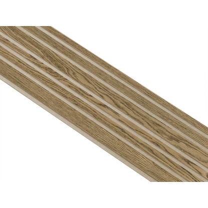 I-Wood Basic Mixed akustikpanel, mørkebrun olieret, beige filt og lys kerne, egefiner, 16 x 300 mm 
