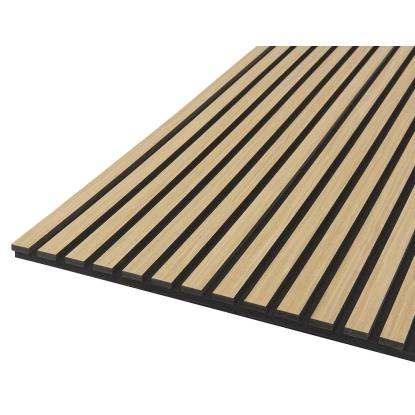 Fibrotech Quanti akustikpanel, 520 x 2440 mm, Light Oak med sort polyester