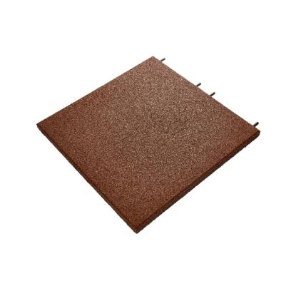 RIAS UniSoft gummiflise med monteringsdyvler, rød - 50 x 50 x 3 cm