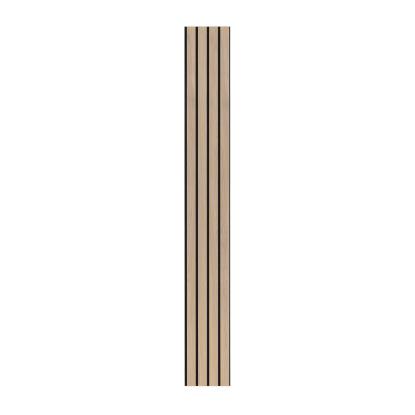 I-Wood Basic 4-lamel akustikpanel, ubehandlet natur, sort filt og sort kerne, egefiner, 17 x 300 mm 