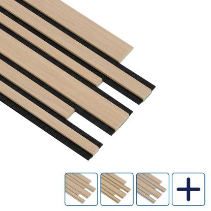 I-Wood Pro+ I-Lock Mixed akustikpanel, hvid olieret, lys kerne, egefiner, 16 x 300 x 2400 mm