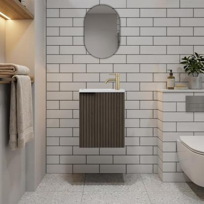 Nortiq Verona One-Box badmøbel med vask og spejl, træ, 40 cm