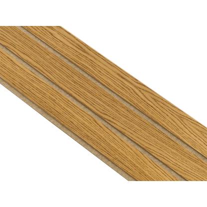 I-Wood Basic 3-lamel akustikpanel, brun olieret, brun filt og lys kerne, egefiner, 16 x 300 mm 