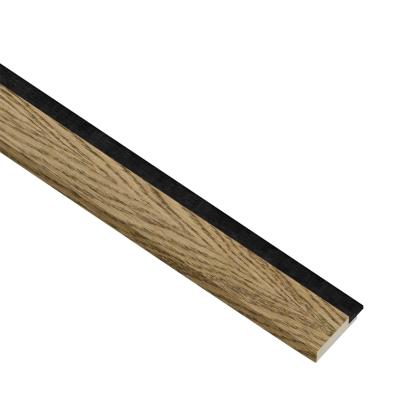 I-Wood afslutningsliste til akustikpanel, mørkebrun olieret, sort filt og lys kerne, egefiner, 16 x 42 x 2400 mm