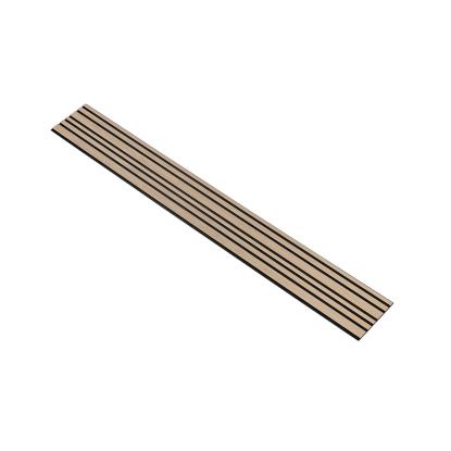 I-Wood Basic Mixed akustikpanel, ubehandlet natur, sort filt og sort kerne, egefiner, 17 x 300 mm 