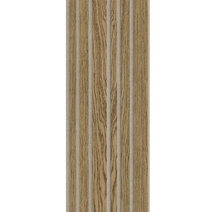 I-Wood Basic Mixed akustikpanel, mørkebrun olieret, beige filt og lys kerne, egefiner, 16 x 300 mm 