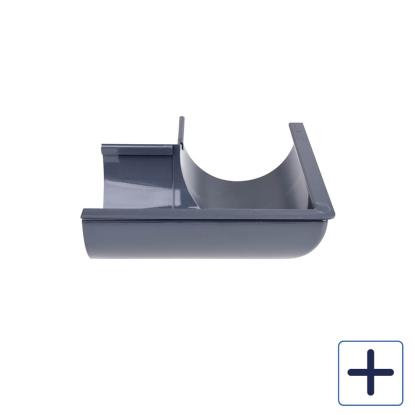 Plastmo udvendig gering, PVC, grafit, 90°