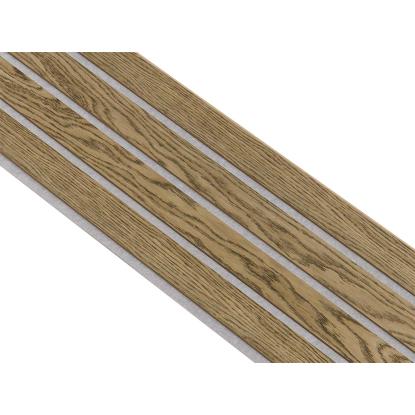 I-Wood Basic 4-lamel akustikpanel, mørkebrun olieret, grå filt og lys kerne, egefiner, 16 x 300 mm 