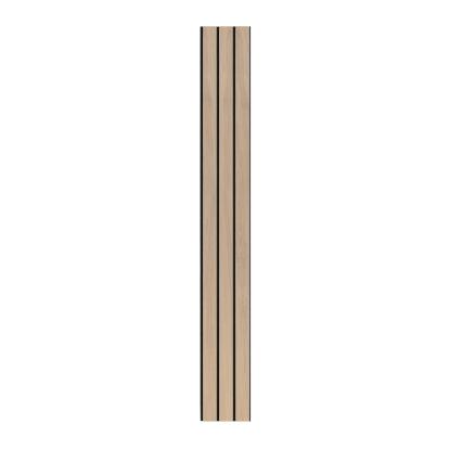 I-Wood Basic 3-lamel akustikpanel, ubehandlet natur, sort filt og sort kerne, egefiner, 17 x 300 mm 