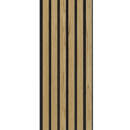 I-Wood Basic Original akustikpanel, klar olieret, sort filt og sort kerne, egefiner, 17 x 300 mm 