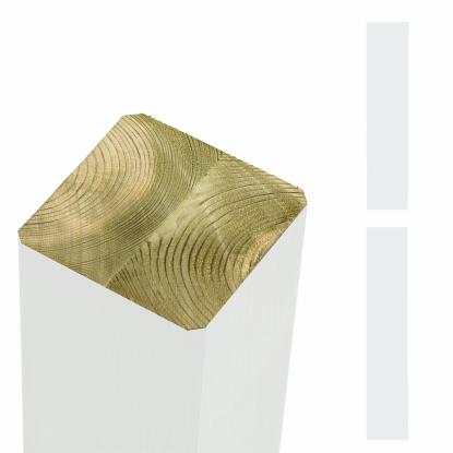 PLUS omlimet stolpe/drager, hvid, 9 x 9 cm