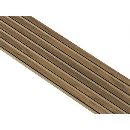 I-Wood Basic Original akustikpanel, klar olieret, brun filt og sort kerne, valnøddefiner, 17 x 300 mm 