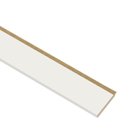 I-Wood afslutningsliste til 3-lamel akustikpanel, hvidmalet, brun filt og lys kerne, folie, 16 x 92 mm