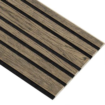 I-Wood Basic Mixed akustikpanel, sort olieret, sort filt og lys kerne, egefiner, 16 x 300 mm 