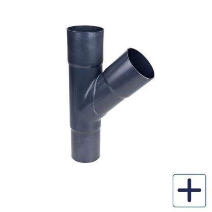 Plastmo grenrør, PVC, grafit, 75°