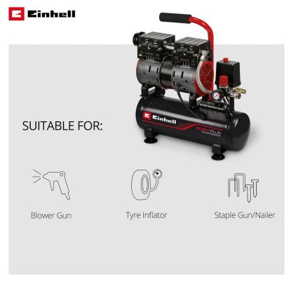 Einhell TE-AC 110/6 Silent Plus kompressor, 8 bar, 6 liter, 550 W