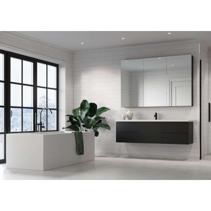Fibo Colour vådrumspanel med brick wall fliselook, 10 x 600 x 2400 mm, white silk