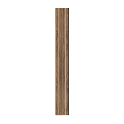 I-Wood Medio+ 4-lamel akustikpanel, klar olieret, grå filt og sort kerne, valnøddefiner, 17 x 300 mm