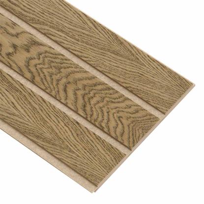 I-Wood Basic 3-lamel akustikpanel, mørkebrun olieret, beige filt og lys kerne, egefiner, 16 x 300 mm 