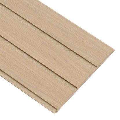 I-Wood Basic 3-lamel akustikpanel, hvid olieret, beige filt og lys kerne, egefiner, 16 x 300 mm 