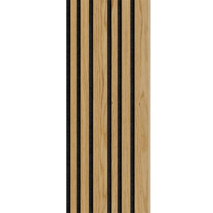 I-Wood Medio+ Mixed akustikpanel, klar olieret, sort filt og lys kerne, egefiner, 16 x 300 mm