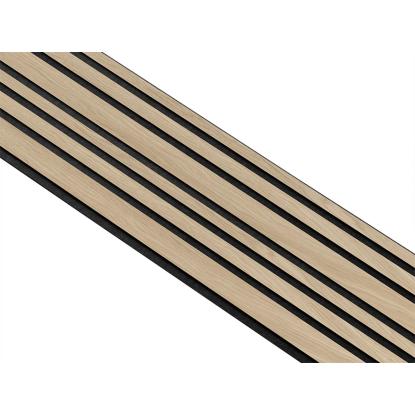 I-Wood Medio+ Mixed akustikpanel, hvid olieret, sort filt og sort kerne, egefiner, 17 x 300 mm