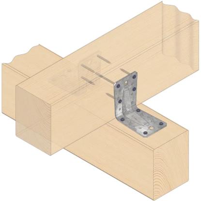 SIMA vinkelbeslag V2 med rib, pregalvaniseret, 90 x 90 x 2,5 x 65 mm